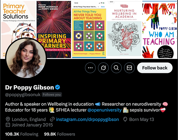 Dr Poppy Gibson Twitter Page